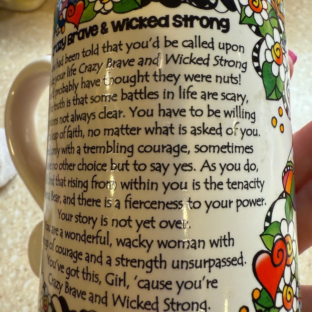 Suzy Toronto Inspirational Floral Mug Crazy Brave Wicked Strong Drinking Cup New - Picture 12 of 12